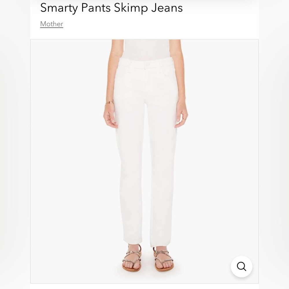 Mother Denim Smarty Pants Skimp Jeans - color is Totally Innocent. Size 25.
